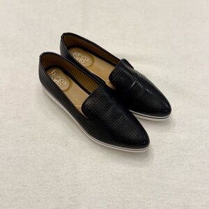 Franco Sarto Black Perforated Slip-on Sneakers Women’s Size 7M